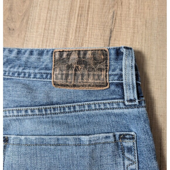 Guess Size 32X30 Desmond Relaxed Straight Jeans Distressed Whiskered Stretch - Picture 6 of 12